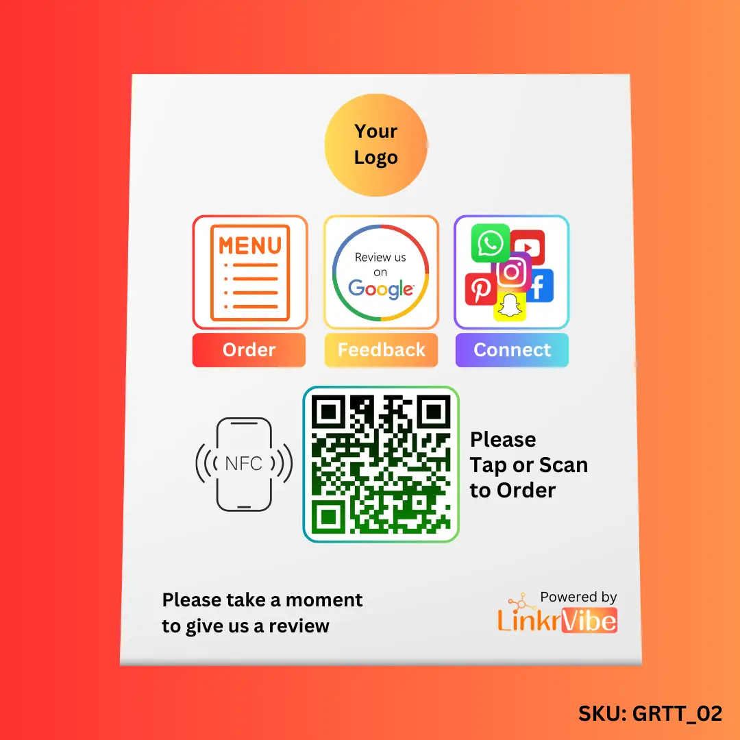 QR Menu & Google Review Table Top